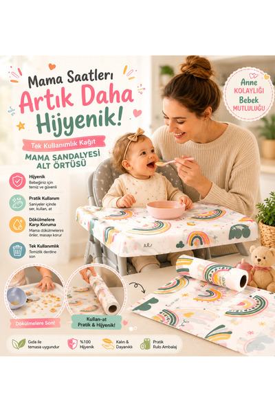 Regron Tekli Gökkuşağı desenli Kullan At Çocuk Aktivite Örtüsü - Mama Sandaly...