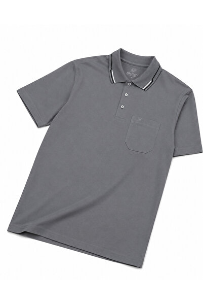 BABA PANT SİMENTİ,POLO YAKA, PAMUKLU,CEPLİ,LİKRALI ,BABA TİŞÖRT- GRİ RENK
