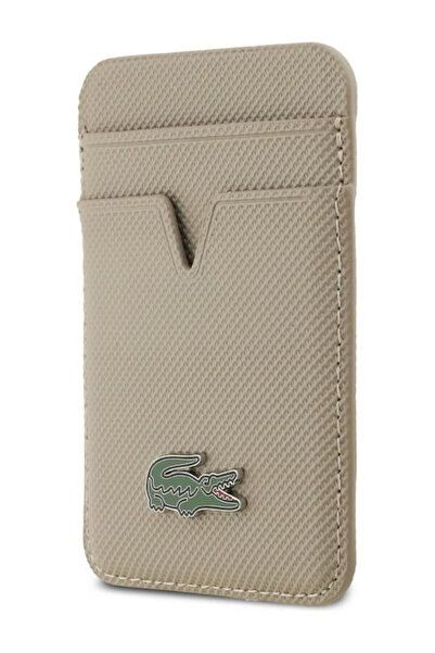 Lacoste Εμβληματικό Ανδρικό Πορτοφόλι Καρτών Petit Pique Καφέ