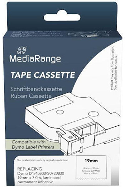 MediaRange Ταινία για εκτυπωτή ετικετών 1μ x 19χιλ. σε μαύρο χρώμα 1 τεμάχιο ...