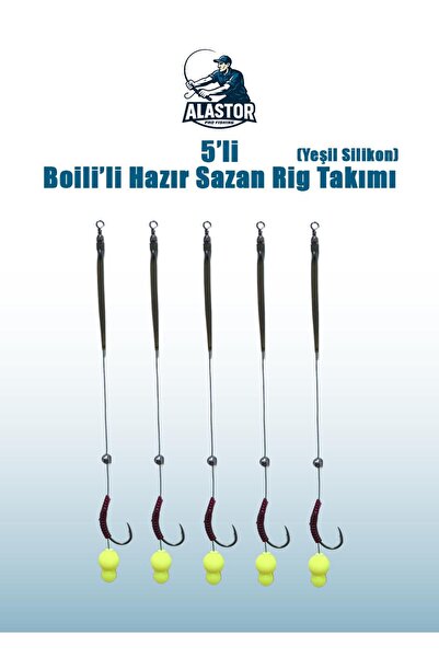 ALASTOR Hazır Sazan Rig Takımı Silikon Boili Sazan Rig Takımı 5 ADET