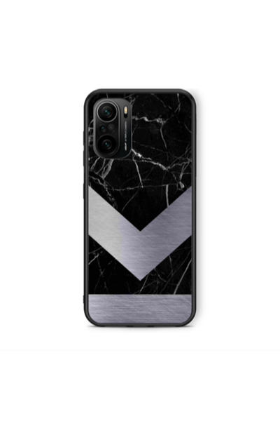 Other Xiaomi Poco F3 Marble Arrow Down Black Glossy Θήκη