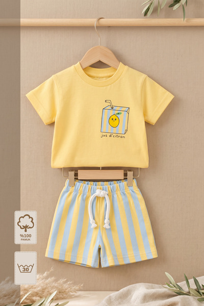 Minory Baby - Baby & Kids Shorts Set |   Lemon Print