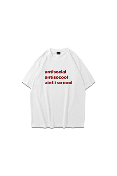 giyinikim Antisocial White Oversize T-Shirt