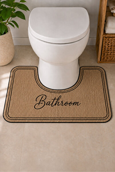 Liriya Dijital Kaymaz Yıkanabilir Hasır Görünümlü Klozet Paspas Modern Banyo ...