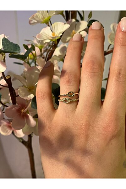 Veralys Atelier ALTIN RENK DÜĞÜM MODEL AYARLANABİLİR ÇELİK YÜZÜK