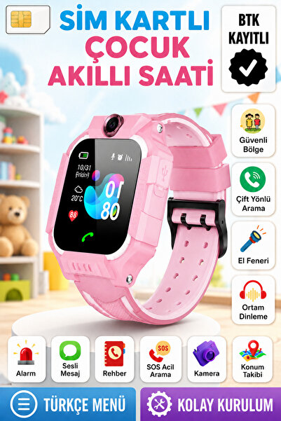 L'eDoren Akıllı Çocuk Saati Uyumlu Sim Kartlı Ve Lbs Konum Özellikli Kayıtlı ...
