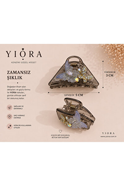 yiora Premium Series Crystal Stone Butterfly Detailed Imported Latch Buckle 5cm