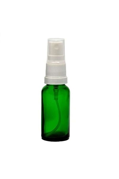 OEM Sticlă verde cu pulverizator, pulverizator alb, 20ml