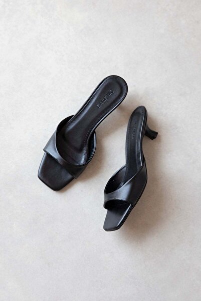 STRASWANS Jordy Women's Heeled Leather Sandals Black
