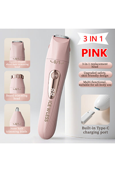 Choice1 PINK SoftAura 2026 New Electric Hair Trimmer for Women Waterproof Pai...