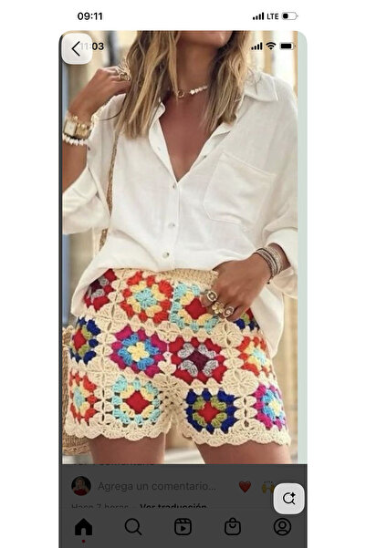 DK TREND Örgü şort-motifli şort-şort