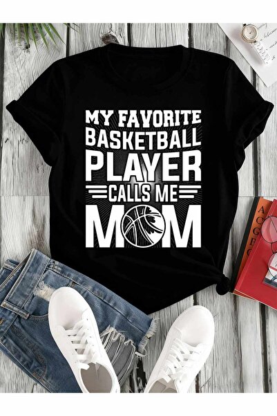 23 nisan Favorite Basketball Mom Tee Womens T-Shirt | Black Casual Short Hip-...