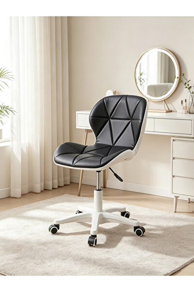 Sinyin Black Armless Swivel Office Chair, Height Adjustable Lift Desk Chair w...