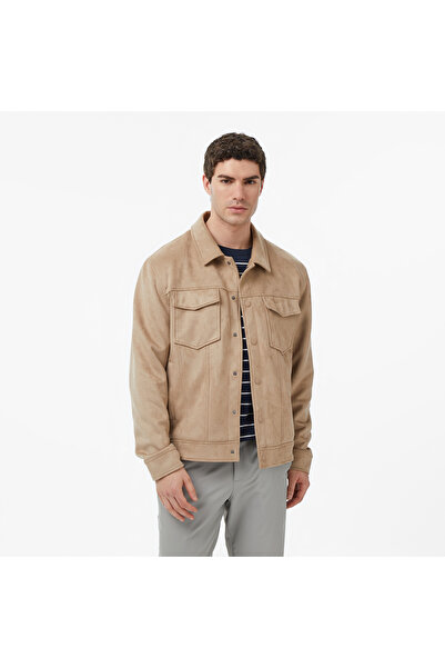 Nautica Erkek Bej Regular Fit Süet Ceket