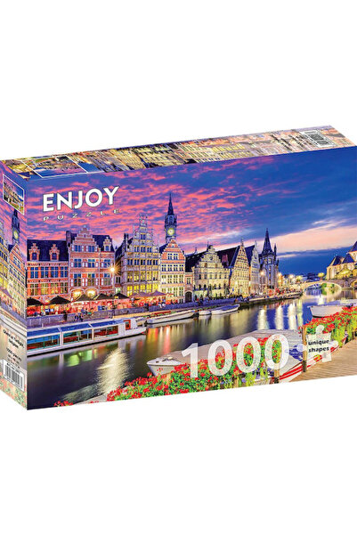 Enjoy Puzzle Ghent la Amurg, Belgia, 2D, 1000 de piese