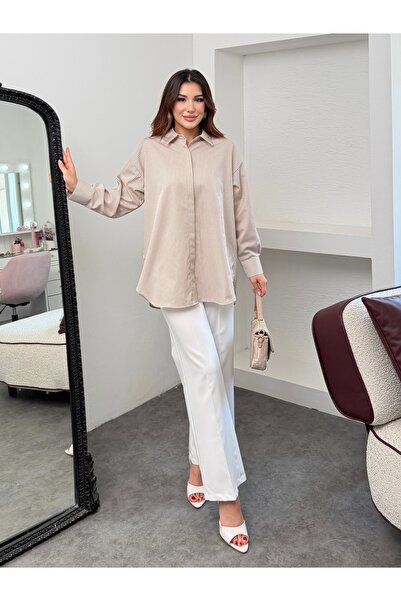 MiraMore Butik Women's Vertical Striped Shirt Collar Long Sleeve Shirt