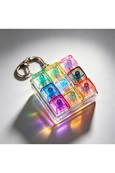 Choice5 gold color Luminous Keyboard Keychain, Pressable LED Button Fidget To...