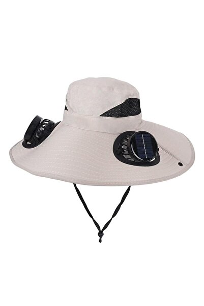 Choice3 A Solar Fan Wide Brim Bucket Hat with 2 Solar Fan Fisherman Hat Summe...