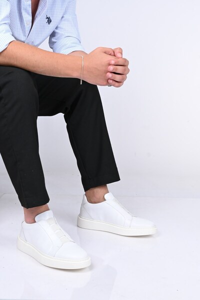 Bestello Laceless Elastic Eva Sole Genuine Leather Sneaker 174-24226 Men's Shoes