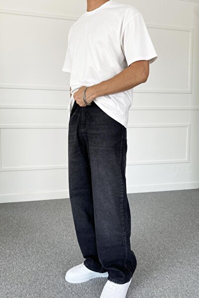 Alışveriş Sokağı Black Stonewashed Baggy Jeans