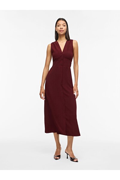 VILA Maxikleid VISKOV V-Ausschnitt
