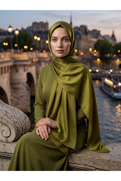Nûda - Tarzın Değil , Tavrın Zarafeti Evening Dress Satin Janjan Shawl Oil Gr...