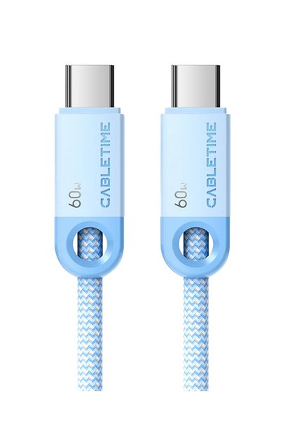 Cabletime καλώδιο USB-C CT-CM60-PBL, 60W PD, 480Mbps, 0.25μ, μπλε