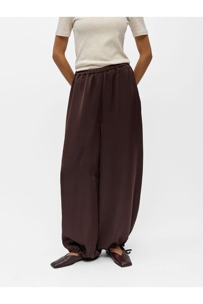 Object Pantaloni largi din satin