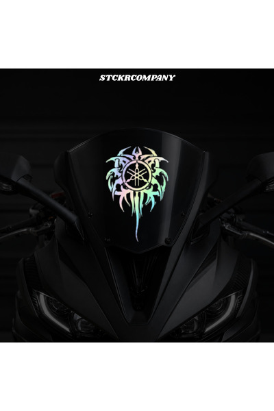 STCKRCO Tribal Yamaha Logo Sticker Etiket - Motor Ön Cam Sticker - Yamaha Log...
