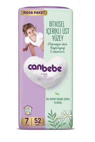 Canbebe 7 Numara XX Large 52'li Bebek Bezi