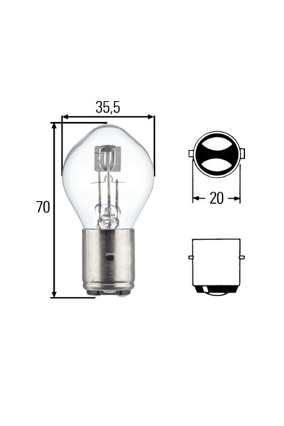 Hella Bec auto S2 12V; 35/35W; P20d; 8GD002084131, 1 buc.