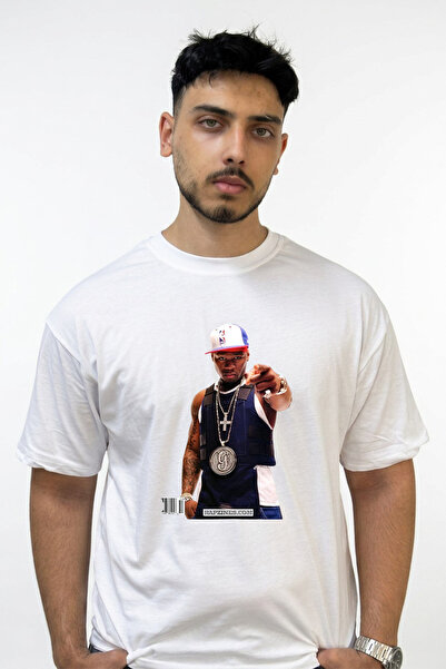 Anetos 50 Cent_50 Dizajn Tiskana Oversize Bela Majica