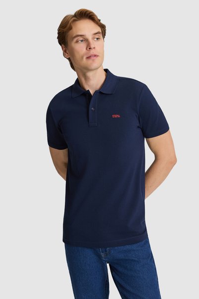 U.S. Polo Assn. Men's Navy Blue Regular Fit Polo Collar Basic T-Shirt 50326963-Vr033