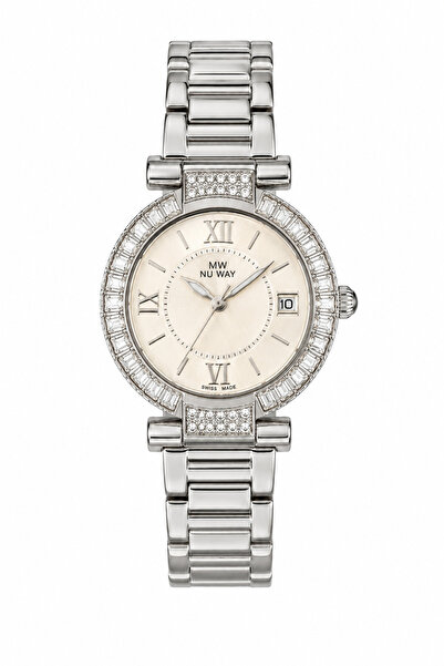 laria jewelry Silver Color Women's Wristwatch with Stone Detail