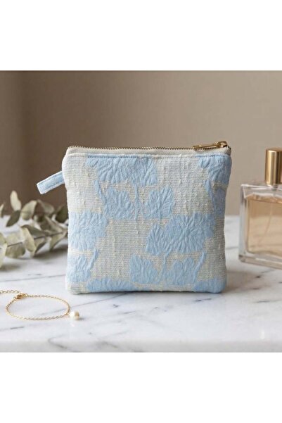 Hanife Baylam Handmade Light Blue Zippered Mini Organizer Bag
