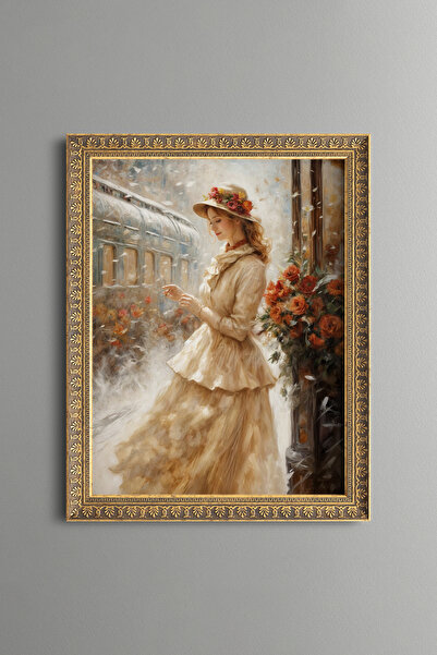 epiqart Roses and Woman - Vintage Patterned Painting - Fine Model