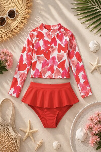 DeKuBaby Novi sezonski set bikinija sa dugim rukavima, kratkim topom i mini s...
