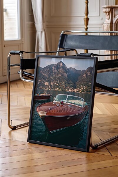 Postifull Ship and Mountain Landscape Poster, Black Framed Poster, Old Money ...
