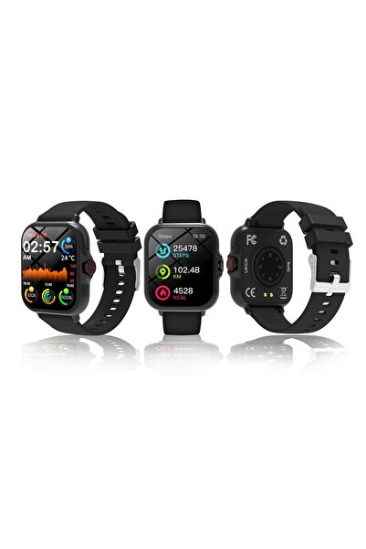 Z Store Smartwatch negru cu monitor de fitness și muzică prin Bluetooth