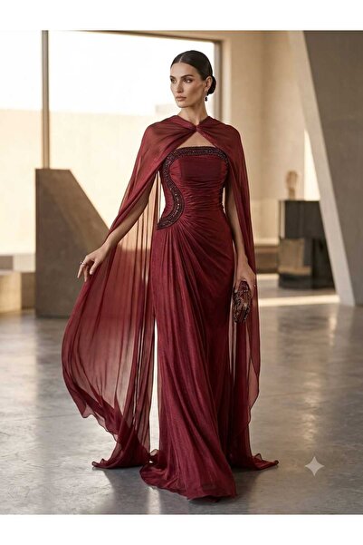 Asma Fashion Evening Dress Crystal Fuchsia Mazarina Long Shawl Light Pleated ...