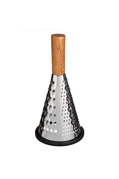 Z Store Răzătoare conică din oțel inoxidabil cu mâner din lemn - 11.5x24cm
