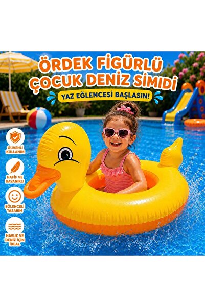 tinytoys Duck Figured Children's Pool Ring Inflatable Swimming Ring Suitable ...