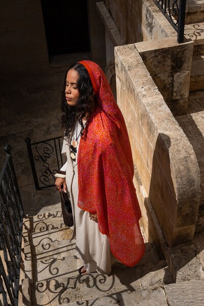 Silk Home Riva Shawl Tencel Secret Garden Coral