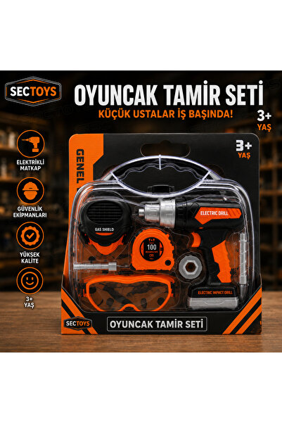 scntoys Oyuncak Tamir Seti Pilli Matkaplı Çantalı Tamir Aletleri Seti Oyuncak...