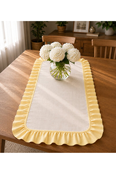ŞAH TEXTILE DESIGN Sık fırfırlı Premıum keten runner 40x110