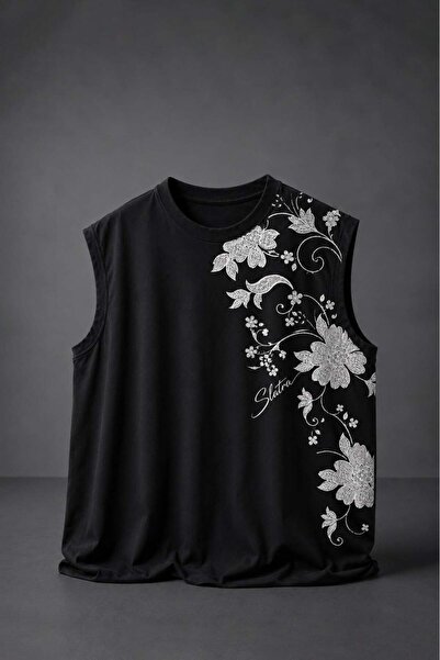 Slatra Ανδρικό μαύρο αθλητικό φανελάκι Ascend Zero Sleeve Oversize