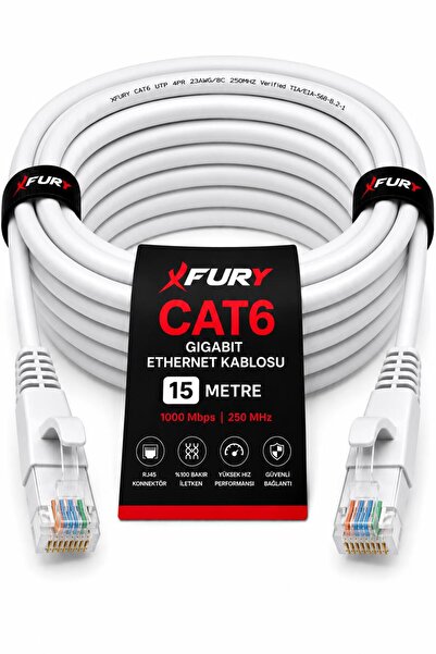 FURY Cat6 Ethernet Cable 15 Meters Rj45 Lan Internet Modem Router Computer Cable