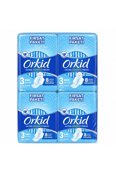 Orkid Ultra Uzun Extra (Boy 3) 26x4 adet Gündüz Fresh Özel Seri Fırsat Paketi