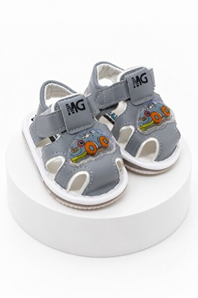 Superbaby For babies Gray Sandals with lights, flexible sole - Masinuta
